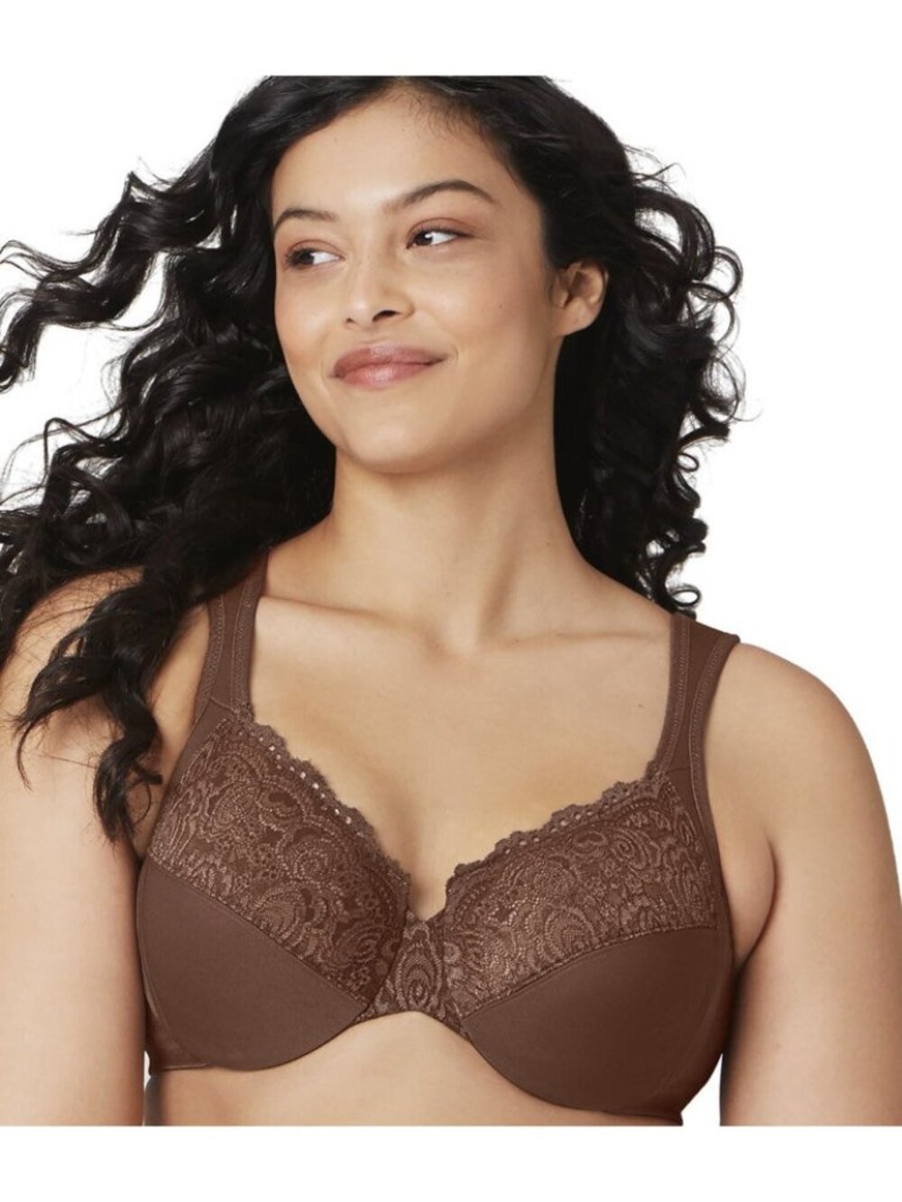 Glamorise 1240 Full Figure Wonderwire Bra Unpadded UW Womens 34B Mocha Brown New